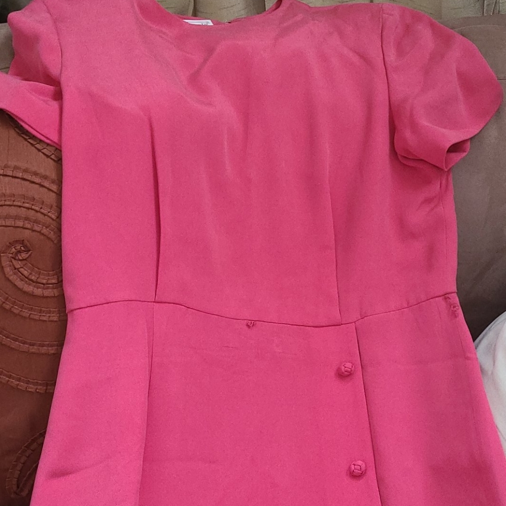 Talbot's Silk Pink Dress Sz 16 - Picture 8 of 8